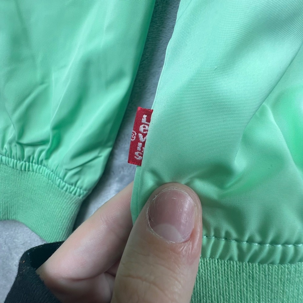 Levi's Bomber Jacket Womens XXL Mint Green Full Zip Flight Mom Vibe 80's Life - Picture 10 of 12